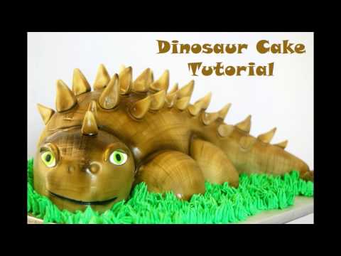 How to make a Sculpted Dinosaur cake / Tutorial de como fazer bolo esculpido no tema dinossauro