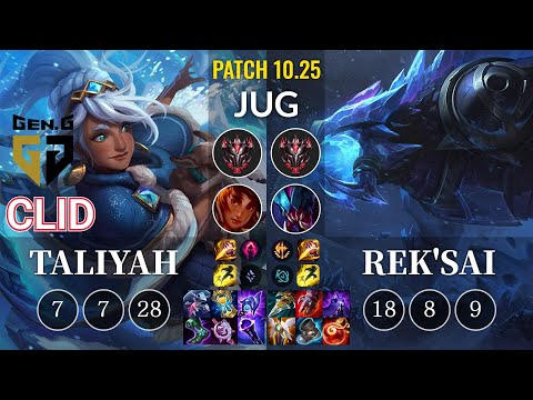 GEN Clid Taliyah vs Rek'Sai Jungle - KR Patch 10.25