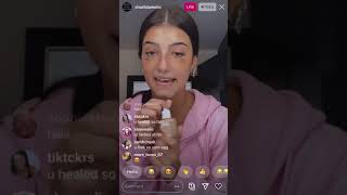 Charli D’Amelio Drops Hints About Changing Her Hair and Shares What Makeup She Uses -Ig Live 7/30/20