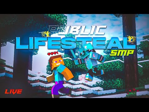 Minecraft Public LifeSteal SMP Live | Getting Armour To Max Out In Lifesteal SMP