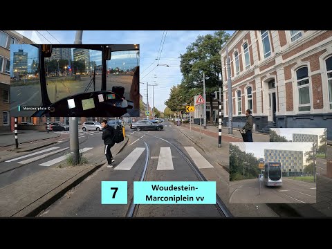 Tram Rotterdam | Full Circle Line 7| "Classic" Cabview & Dashboardview| Alstom Citadis