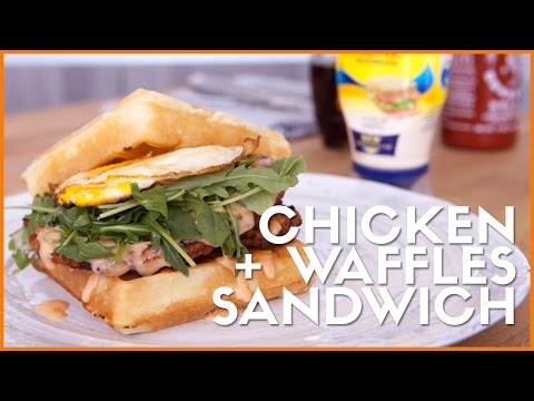 5-Ingredient Chicken + Waffles Sandwich! ◈ Ingrid Nilsen