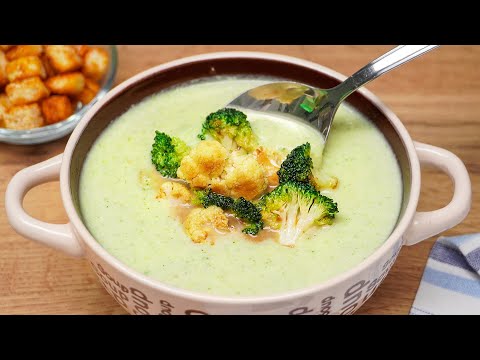 I have never eaten such a delicious vegetable soup! Easy broccoli cream soup with cauliflower