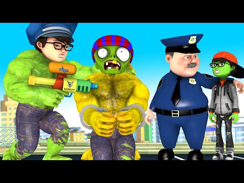 NickHulk Police Brave protect Poor Nick vs Giant Zombie - Scary Teacher 3D Happy ending Story
