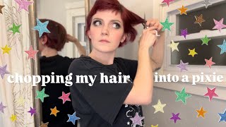 EXTREME hair makeover aka chopping my hair off, bleaching, + coloring it 3 times lol | DIY pixie ✂️