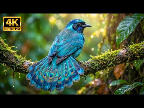 The Rain Forest Of Birds In The Rain – A Wet Paradise Of Singing Life | 4K Nature Sound