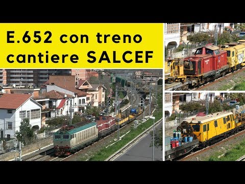 E.652 with SALCEF work train running near Monterotondo