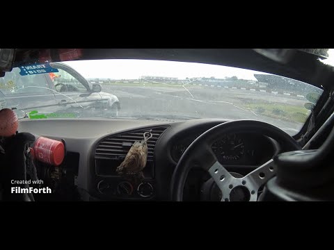 Buxton drift practice August 2022 BMW E36 chasing Matry Hellon 's E46 Compact