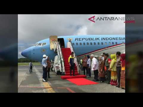 ANTARANEWS - Presiden Jokowi tiba di Kalimantan Timur