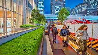 Tokyo Higashi-Nihonbashi, Rainy Evening Walk to Marunouchi • 4K HDR