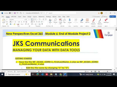 Excel 365  Module 6 End of Module Project 2 | JKS Communications