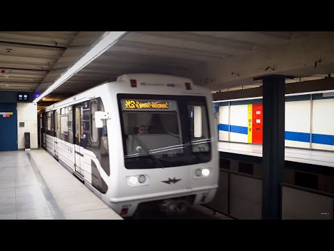 Hungary, Budapest, Metro night ride from Újpest-központ to Újpest-városkapu