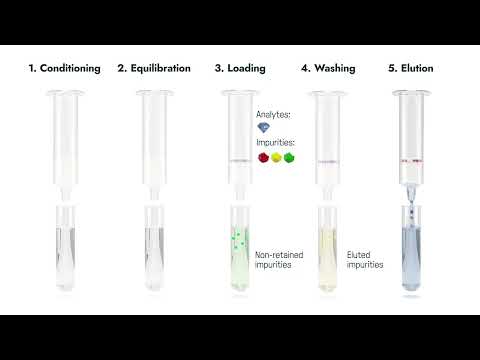The 5 steps of a solid phase extraction (SPE)