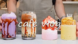 🥰Cafe Vlog Collection/Sweet Mango Yogurt Smoothies Is Must Try🥭Cafe Vlog/ASMR/카페브이로그/no bgm