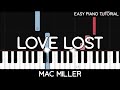 Mac Miller - Love Lost (Easy Piano Tutorial)