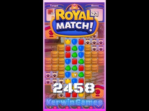Royal Match Level 2458 - No Boosters Gameplay