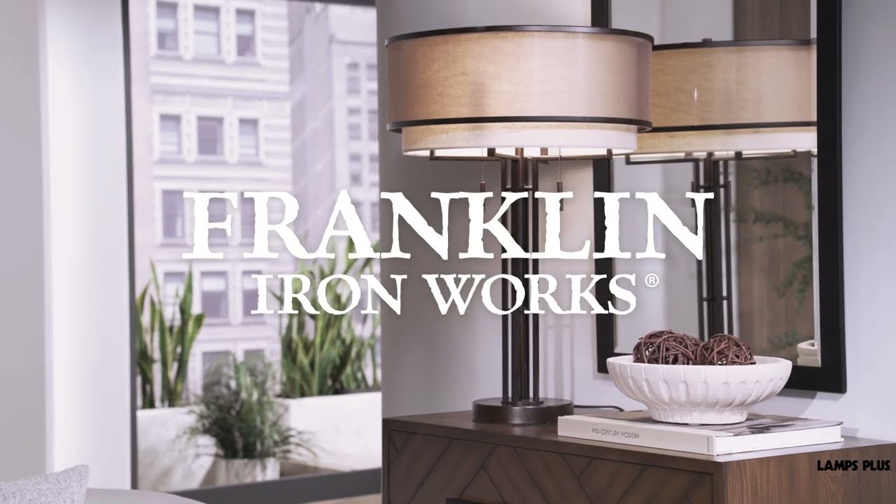 Video 1 Watch A Video About the Franklin Iron Works Andes Bronze Industrial Table Lamp with Double Shade