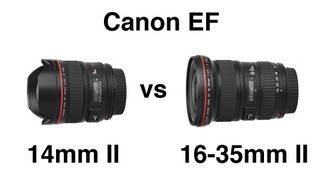 Video thumbnail for Canon EF 14mm II vs 16-35mm II wide angle lens comparison by Nick Murray
