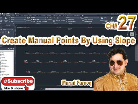 How to Create Manual Points By Using Slope|Distance in AutoCAD Civil 3D. CH#27
