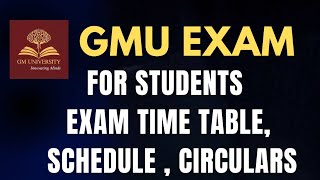 GMU Students Check here for exam schedule,  Time Table Related Information