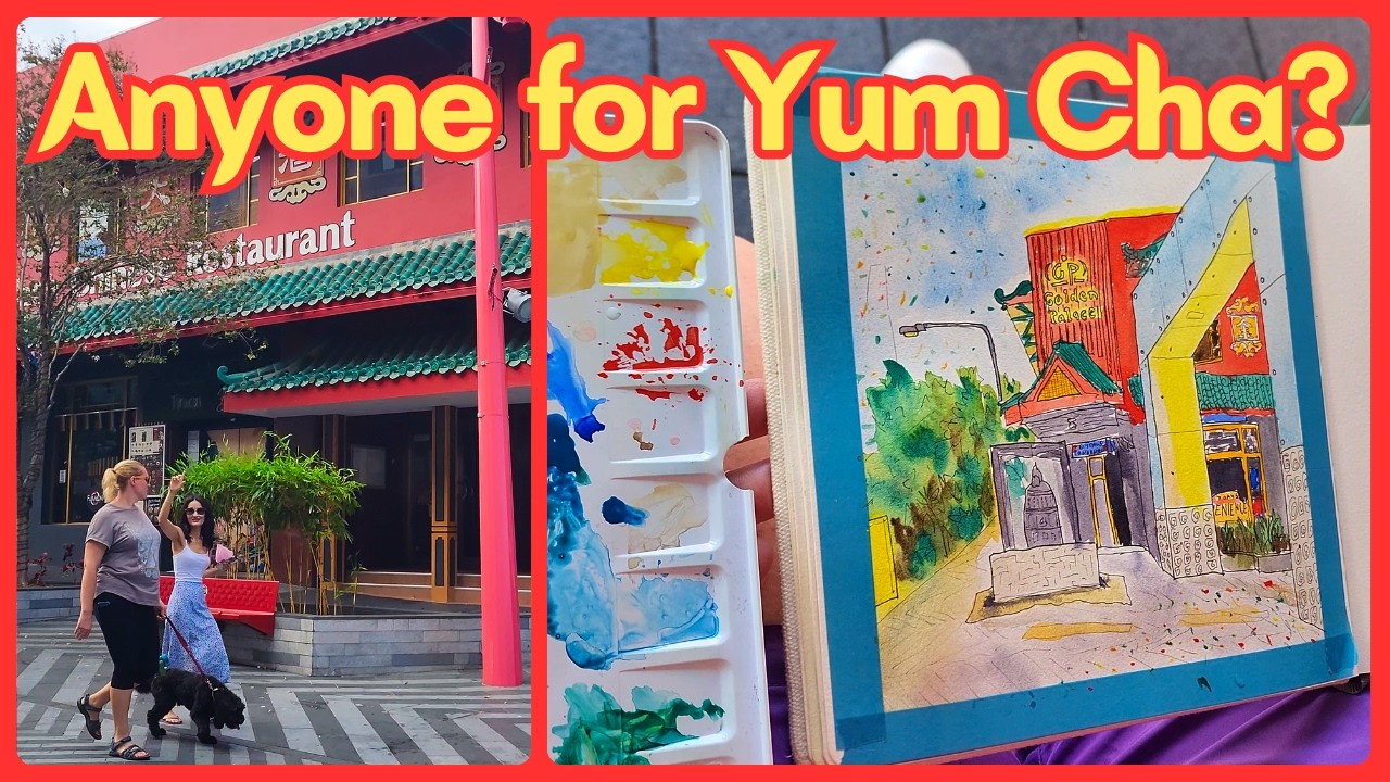 Urban Sketching at Chinatown Brisbane City 🖌️ Golden Palace Restaurant