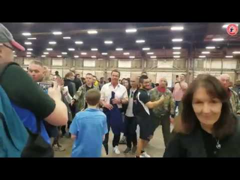 Arnold Schwarzenegger visiting and playing 2018 Arnold Table Tennis Challenge