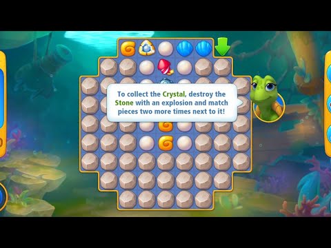 @Fishdom Level 11151. Met New Obstacle: Destroy Stone 🪨 and Get Crystal 🔮