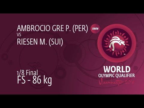 1/8 FS - 86 kg: P. AMBROCIO GRE (PER) df. M. RIESEN (SUI), 4-1