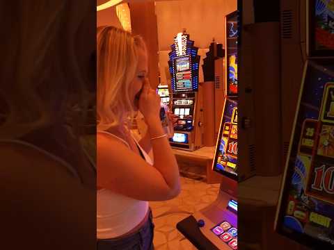$125 spin JACKPOT & she does this 😅 #shorts