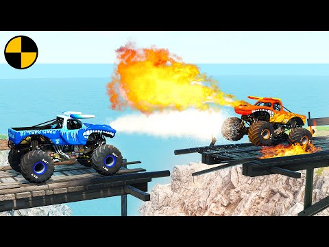 Ice vs Fire Monster Jam 😱 BeamNG.Drive