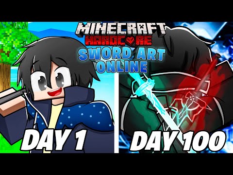 I Survived 100 Days In SWORD ART ONLINE Minecraft... This is what happened.