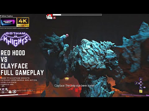 GOTHAM KNIGHTS GAMEPLAY - Red Hood VS Clayface in 4K UHD 60FPS
