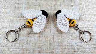 DIY Cute Crochet Bee Keychain Tutorial - Easy Project for Beginners