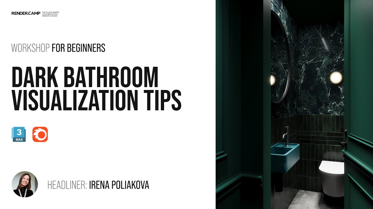 DARK BATHROOM | Interior Rendering Tutorial for Beginners | 3Ds Max + Corona Render