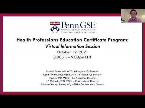 Health Professions Education certificate program - info session