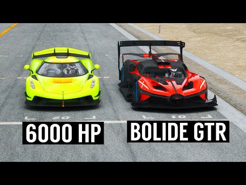 Bugatti Bolide GTR vs Koenigsegg Jesko 6000 HP + NOS at Sepcial Stage Route X