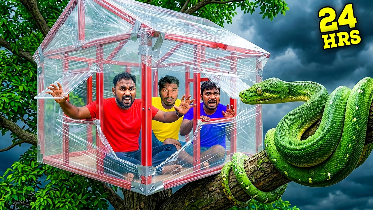 Surviving 24 Hours in the Most DANGEROUS Treehouse!😨| Mad Brothers