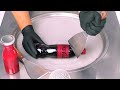 ASMR Coca Cola Cherry Ice Cream Rolls Oddly Satisfying Ice Cream Preparation And Decoration