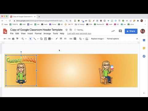 Part of a video titled Adding Bitmoji to Google Classroom Header - YouTube
