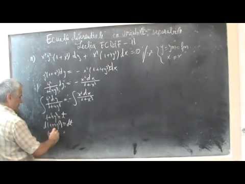 Lectia ECDIF 11 -  Ecuatii diferentiale cu variabile separabile