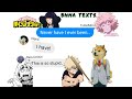 Bnha Texts Class 1 A Plays Never Have I Ever BakuDeku