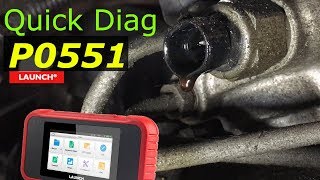 P0551 Quick Diag and repair. Using the Launch CRP129e