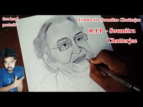 Tribute for Soumitra Chatterjee II free hand portrait draw II D- 125