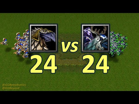 24 Gryphon Riders vs 24 Hippogryph Riders - Same Food - WarCraft III Retro Battles