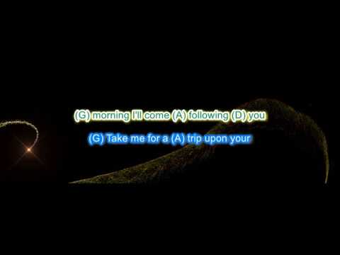 The Byrds Mr Tambourine Man play along with scrolling guitar chords and lyrics