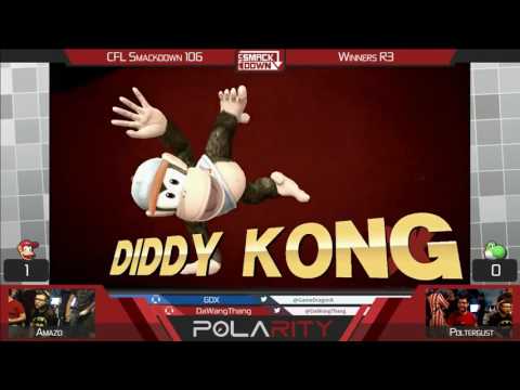 CFL Smackdown 106 WiiU - Poltergust (Toon Link) vs Amazo (Diddy Kong) - Winners R3