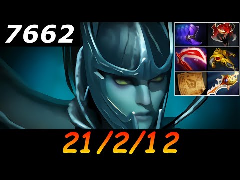 Dota 2 Phantom Assassin 7662 MMR 21/2/12 (Kills/Deaths/Assists) Ranked Full Gameplay