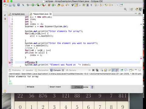 Search Element In One D Array Java Program