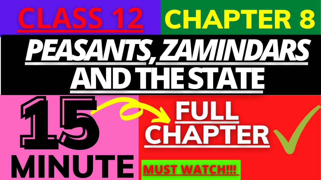Peasants Zamindars and the State Chapter 8 || Class 12History NCERT   successmindsetbymridula