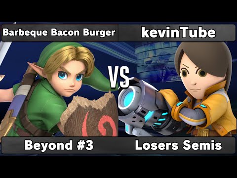 Barbeque Bacon Burger (Young Link, Link) vs kevinTube (Mii Gunner) | Losers Semis | Beyond #3